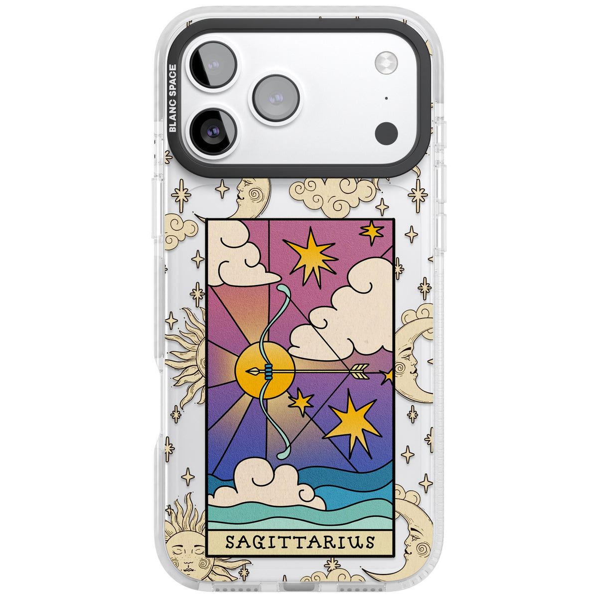 Celestial Zodiac Sagittarius iPhone 17 Pro Max Impact Clear Phone Case front