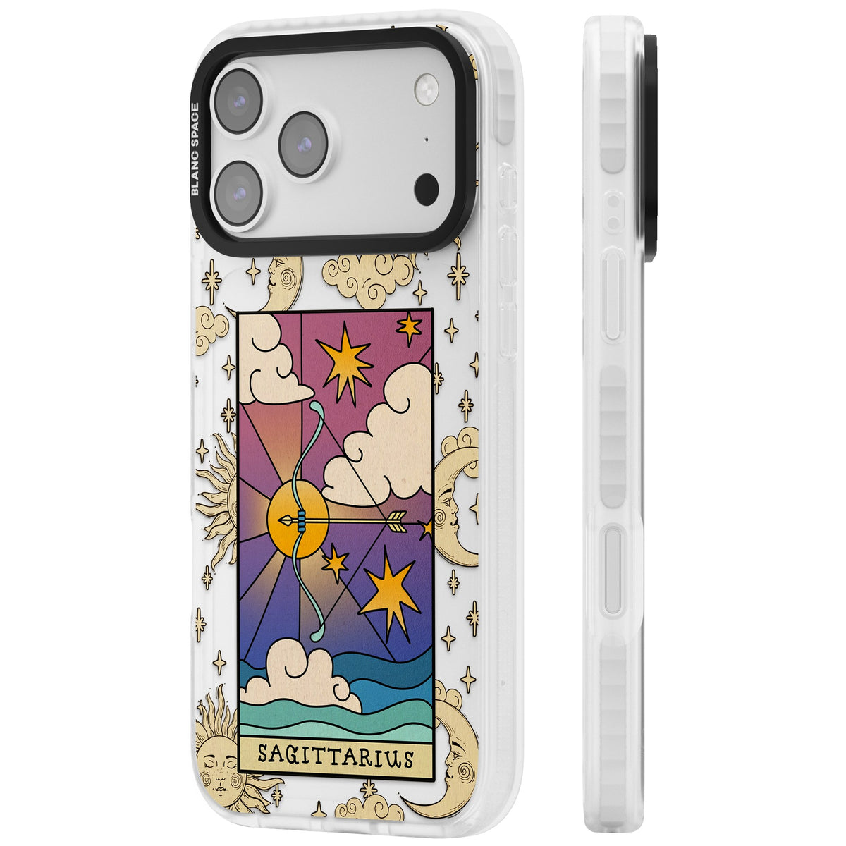 Celestial Zodiac Sagittarius iPhone 17 Pro Max Impact Clear Phone Case side