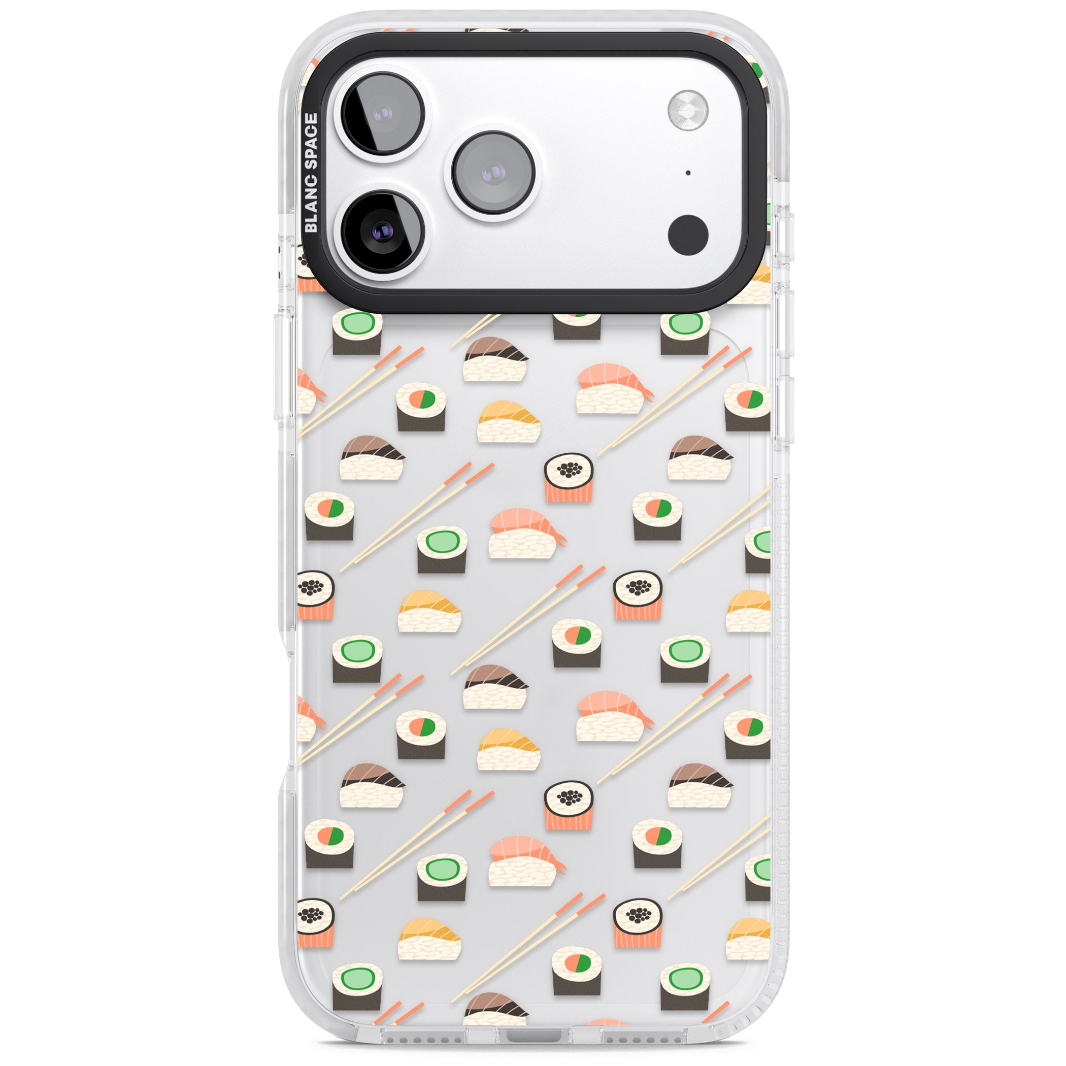 Sushi & Chopsticks Pattern iPhone 17 Pro Impact Clear Phone Case