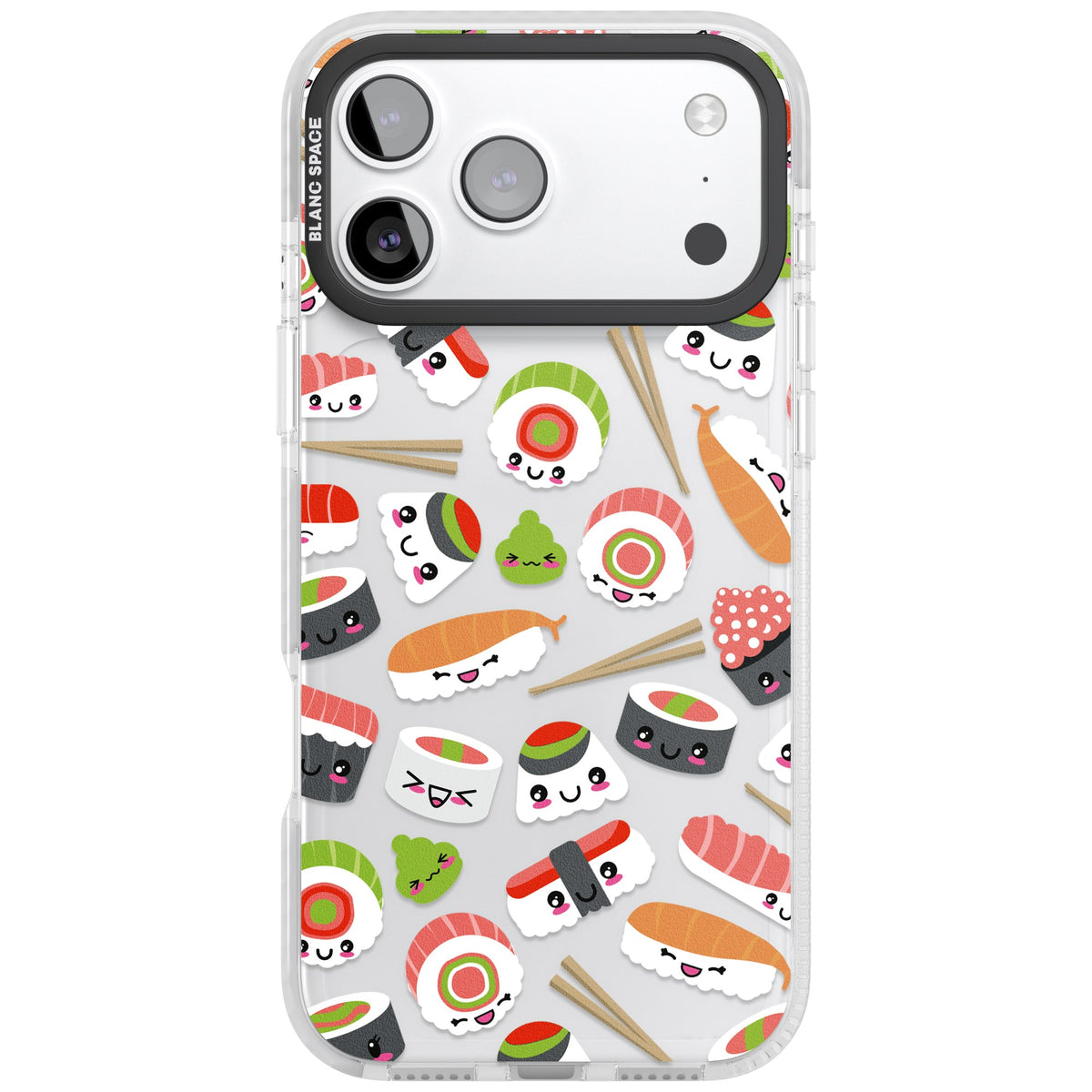 Kawaii Sushi Party iPhone 17 Pro Max Impact Clear Phone Case front