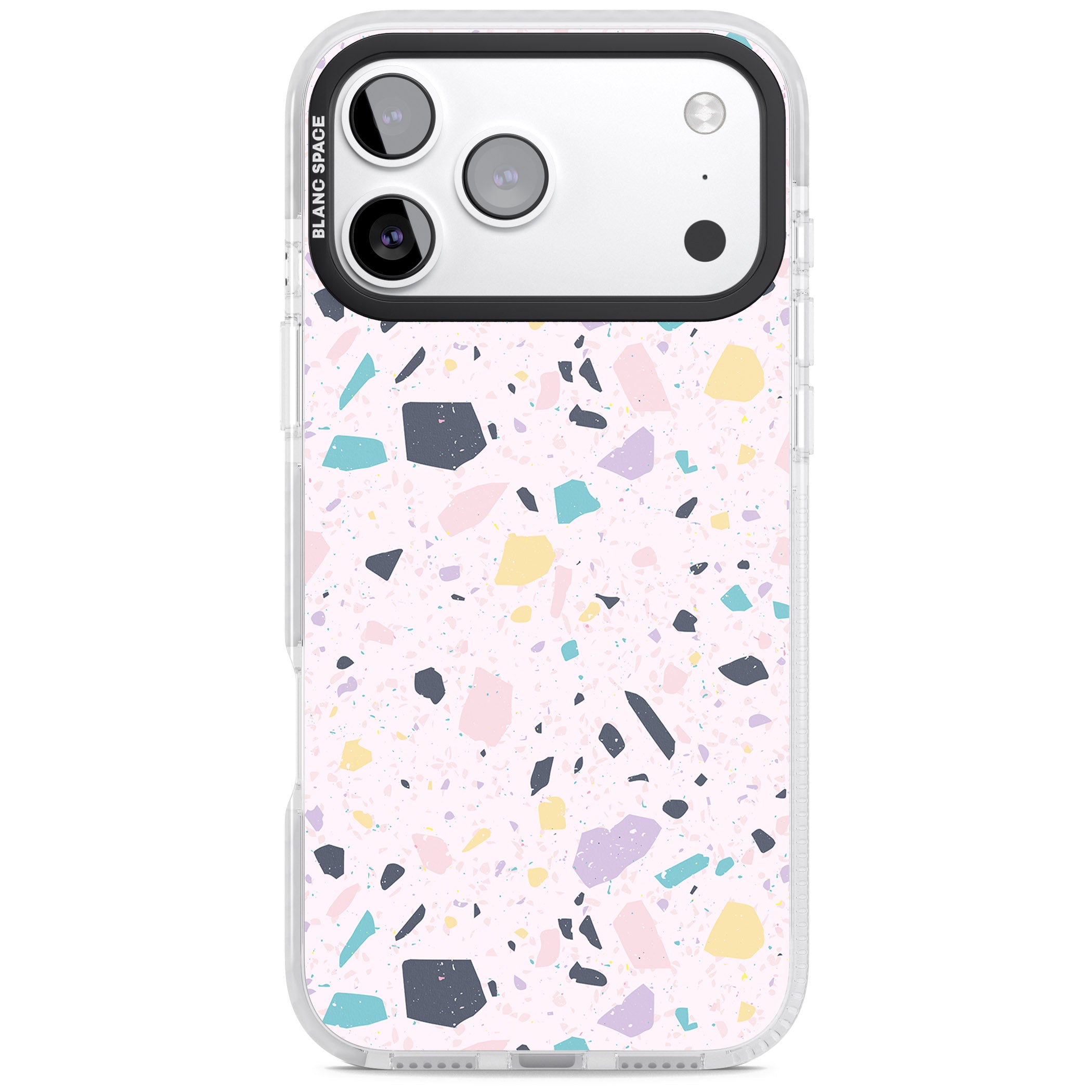 Pink, Purple & Turquoise Terrazzo Pattern iPhone 17 Pro Impact Clear Phone Case