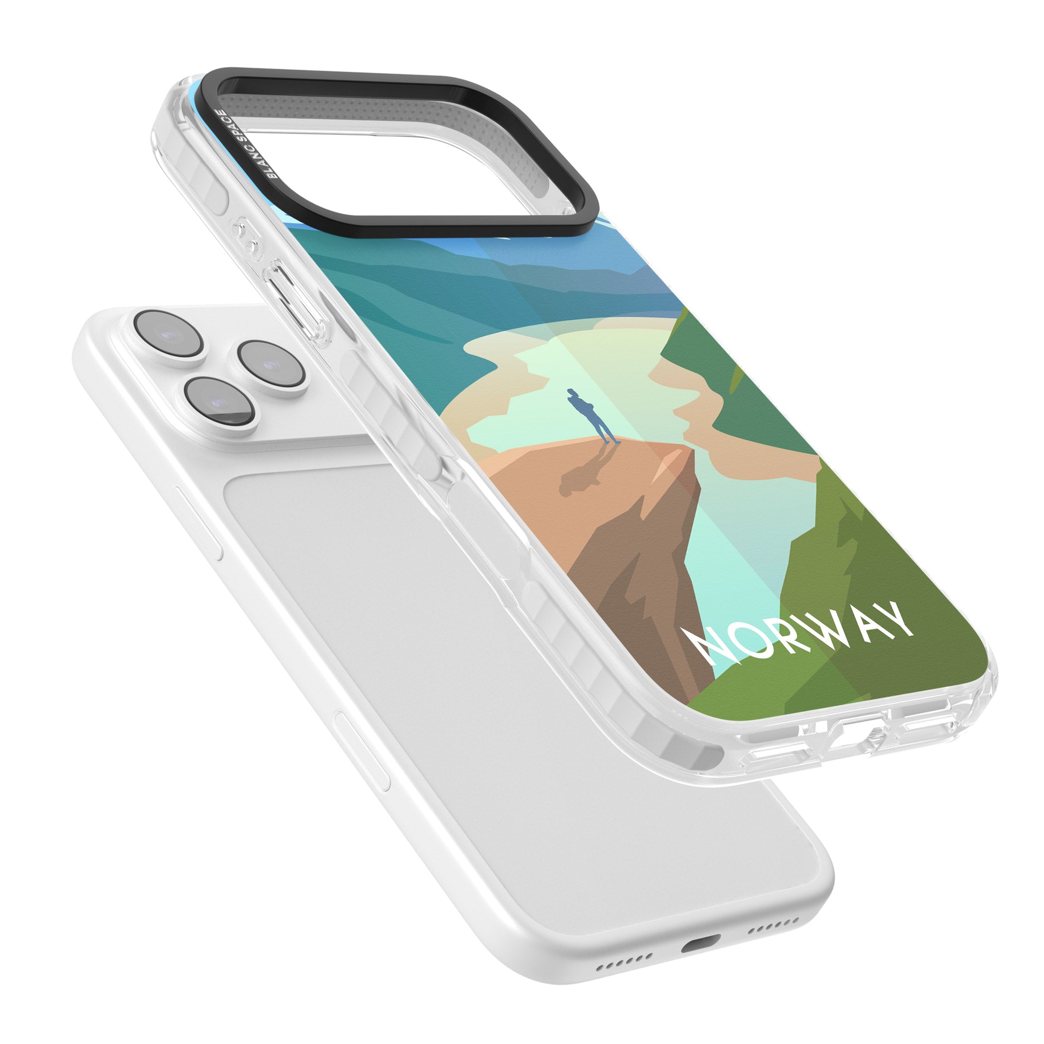 Vintage Travel Poster Norway iPhone 17 Pro Impact Clear Phone Case Colours