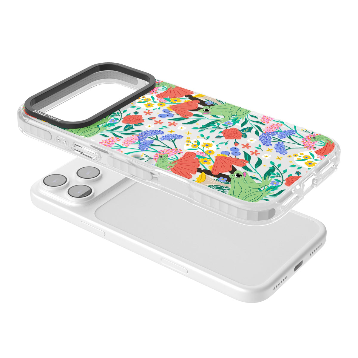 Tropical iPhone 17 Pro Max Impact Clear Phone Case angled