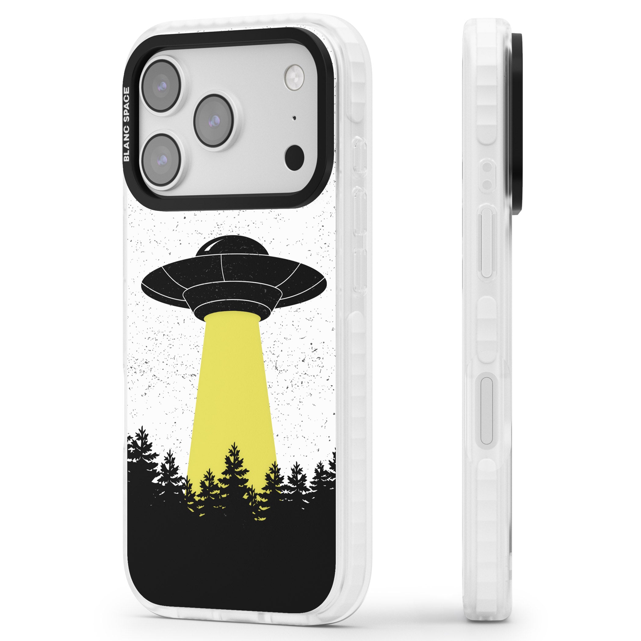 Alien Abduction iPhone 17 Pro Impact Clear Phone Case Side Profile