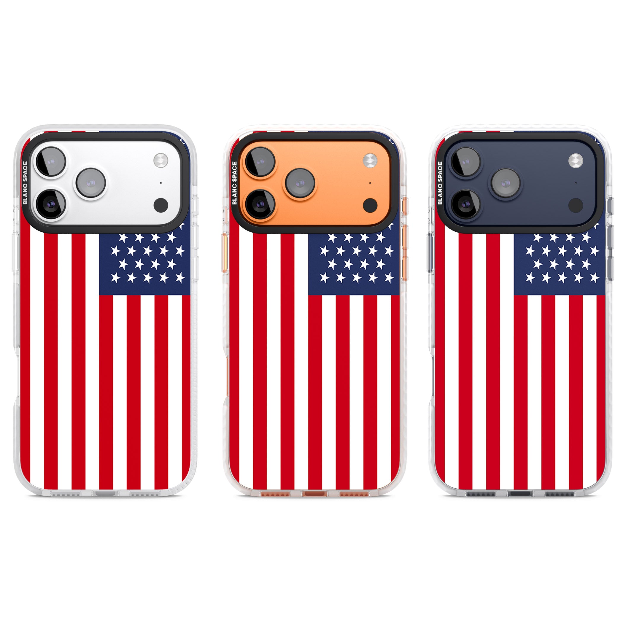 American Flag iPhone 17 Pro Impact Clear Phone Case APT Impact Protection
