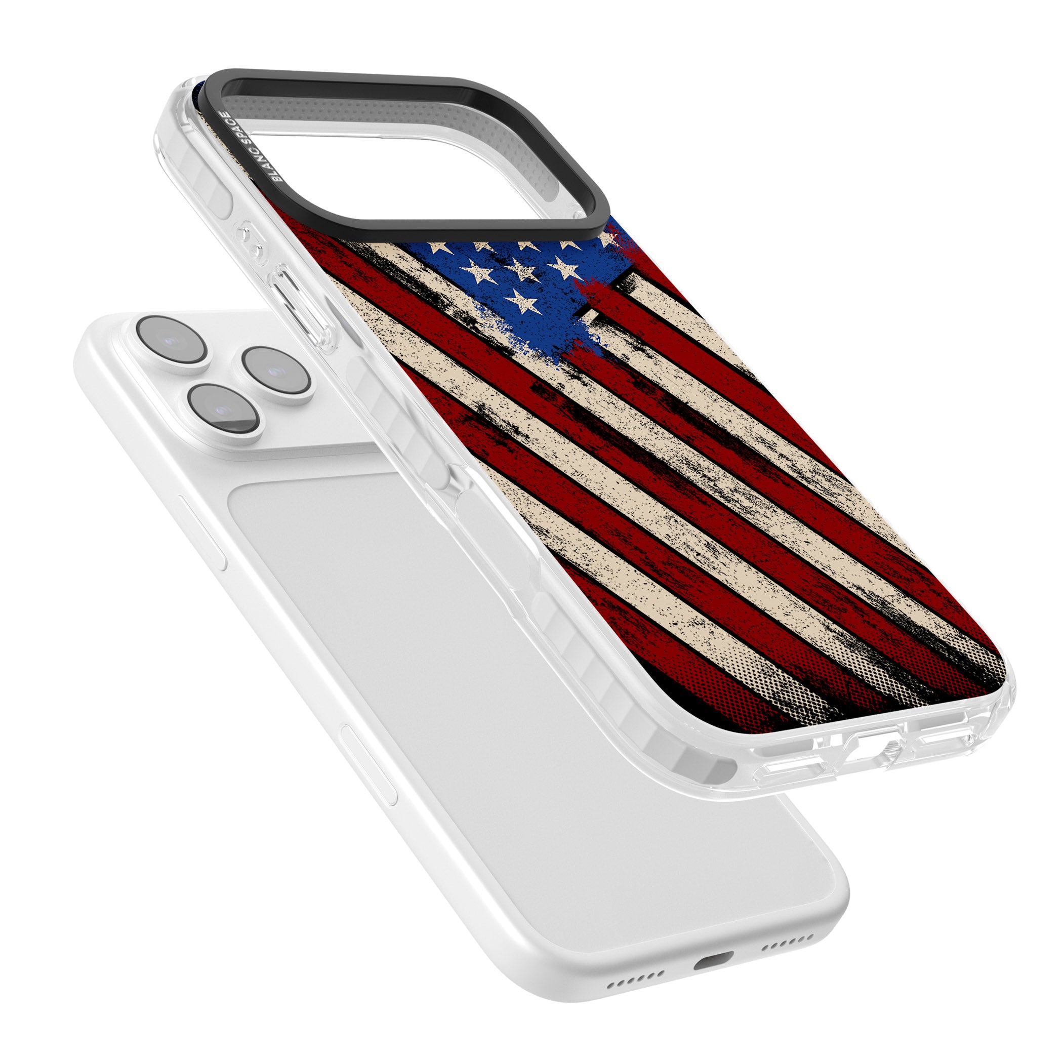 Distressed Us Flag iPhone 17 Pro Impact Clear Phone Case Colours