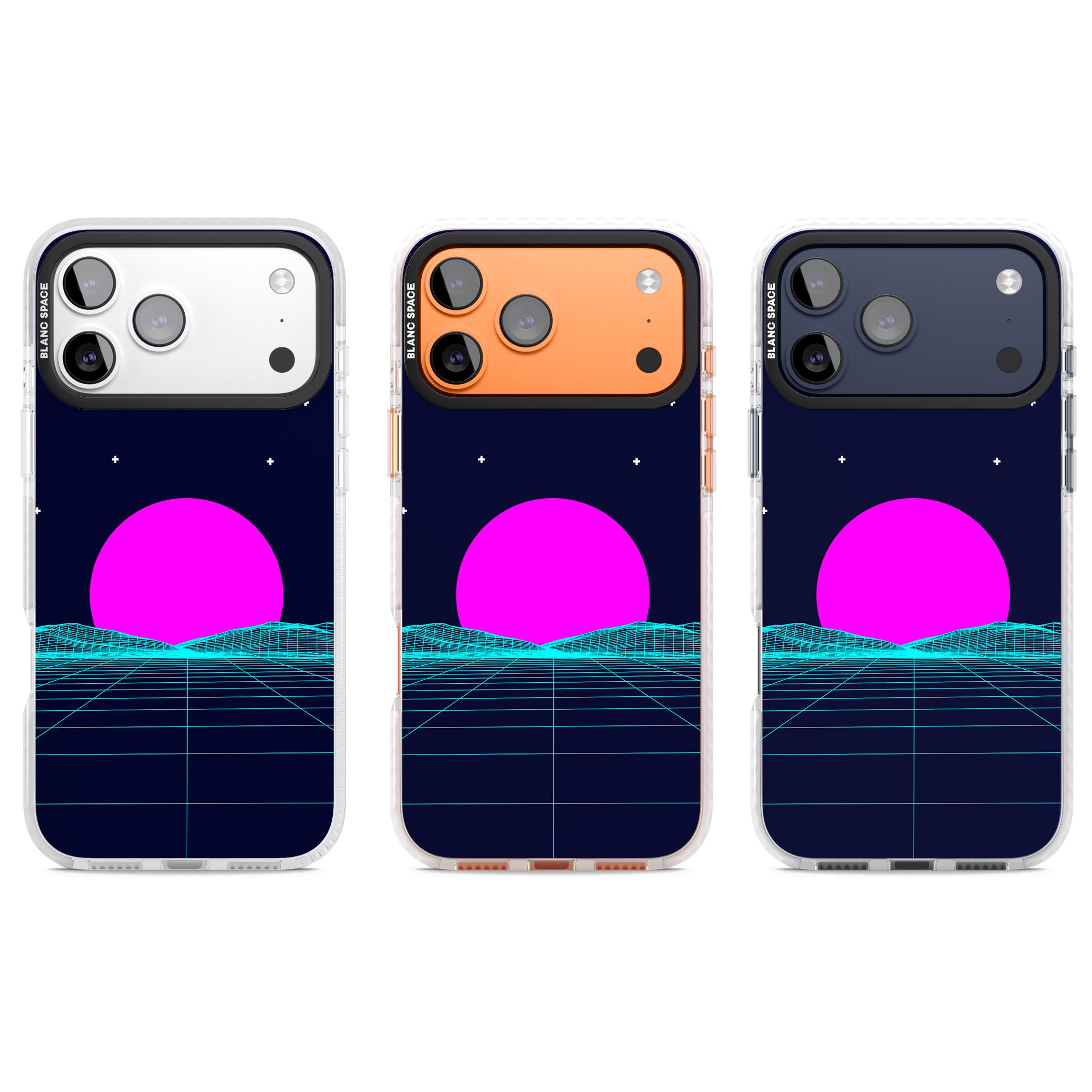 Miami Sunset Vaporwave iPhone 17 Pro Impact Clear Phone Case APT Impact Protection