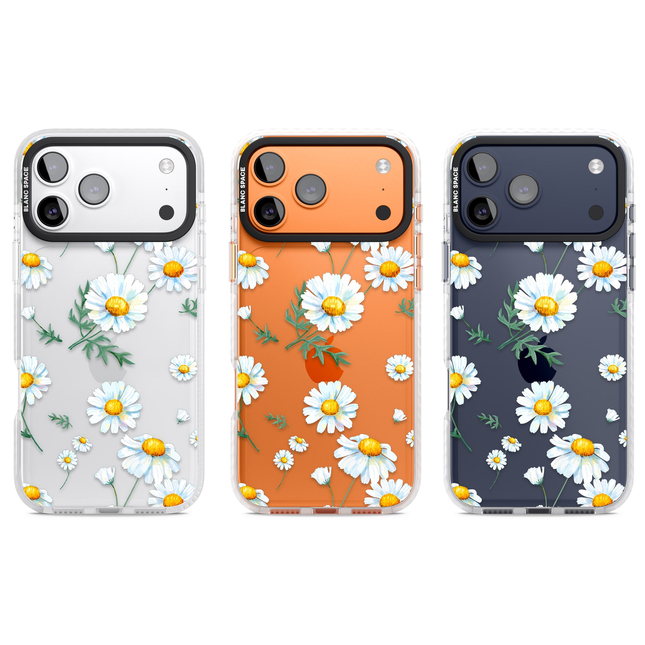 Vintage Painted Daisies iPhone 17 Pro Impact Clear Phone Case APT Impact Protection