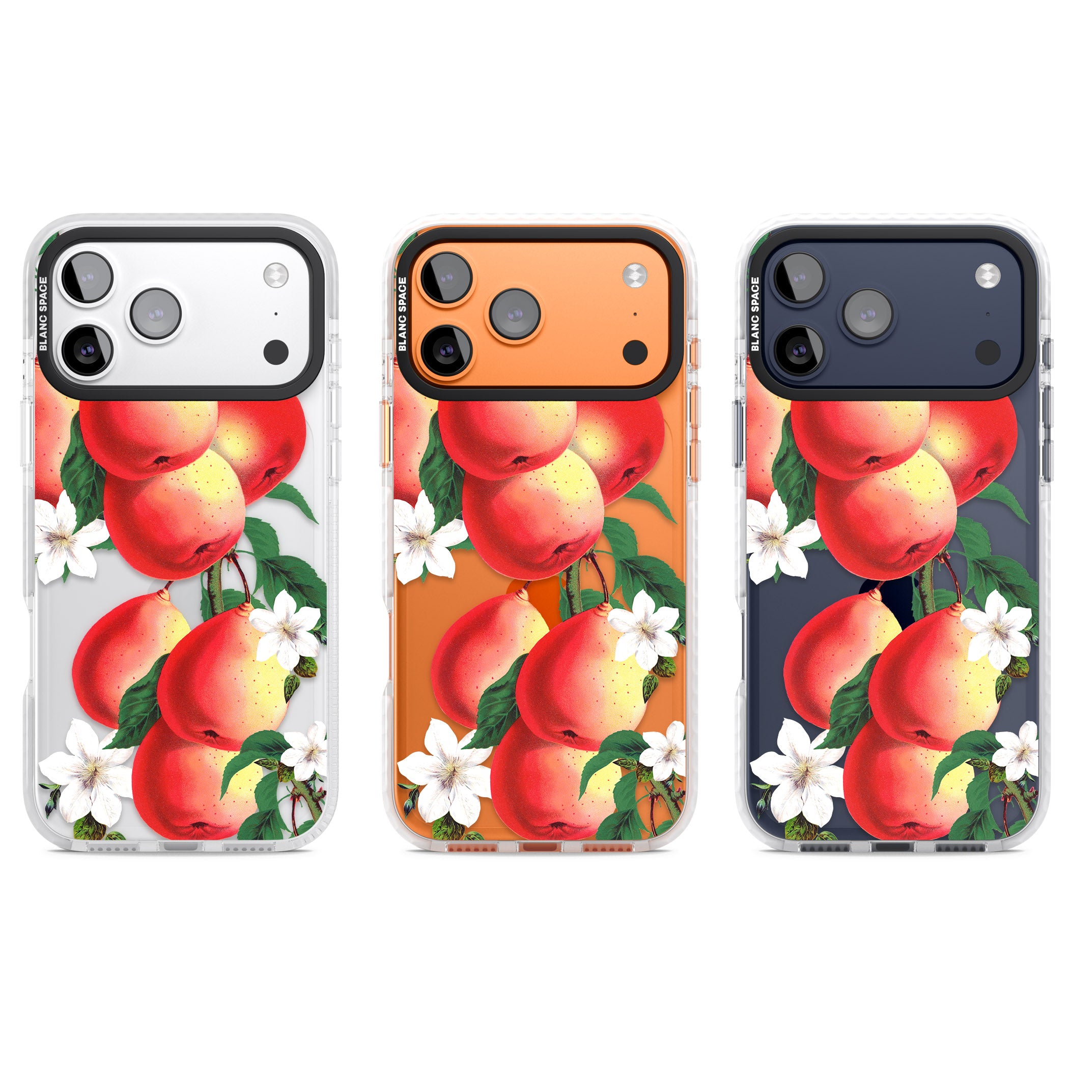 Vintage Painted Peaches iPhone 17 Pro Impact Clear Phone Case APT Impact Protection