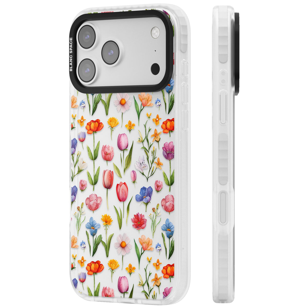 Small Flower Mix iPhone 17 Pro Max Impact Clear Phone Case side