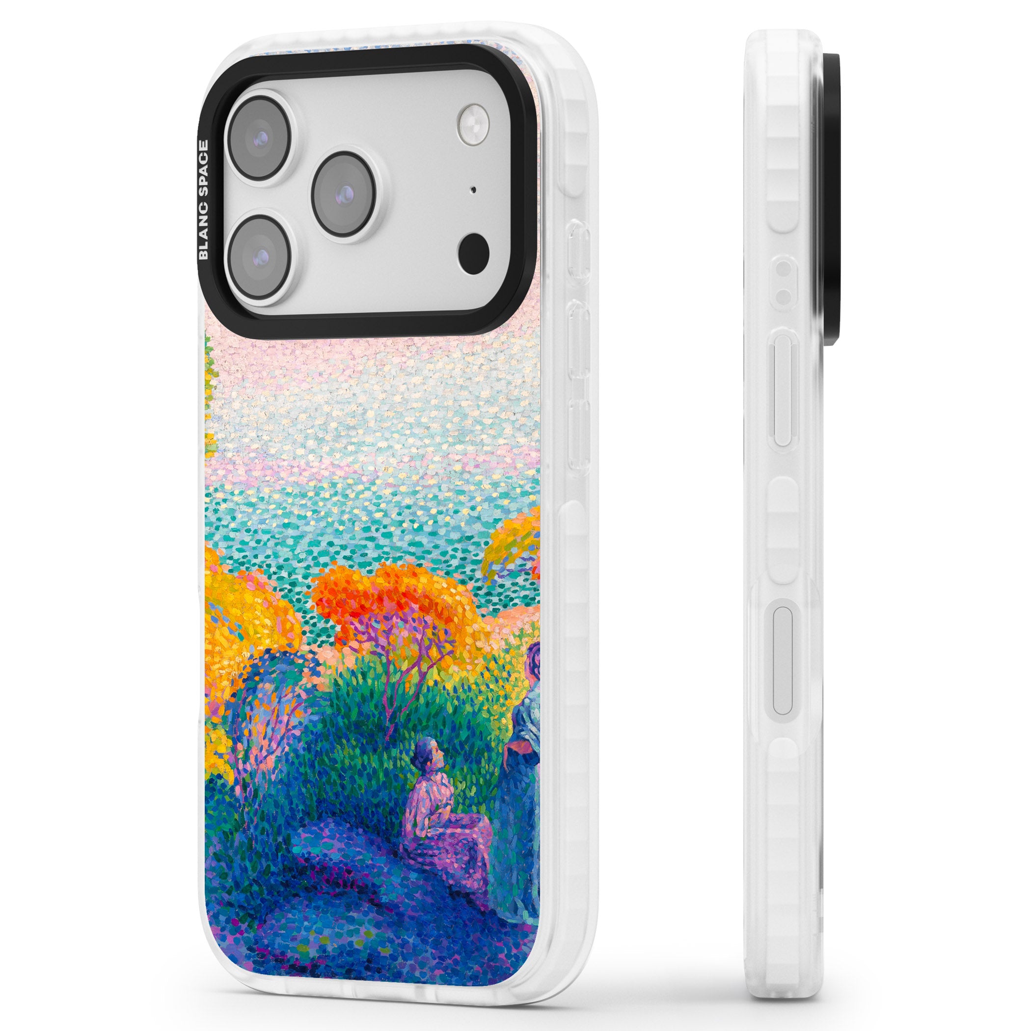 Two Women by the Shore iPhone 17 Pro Impact Clear Phone Case Side Profile