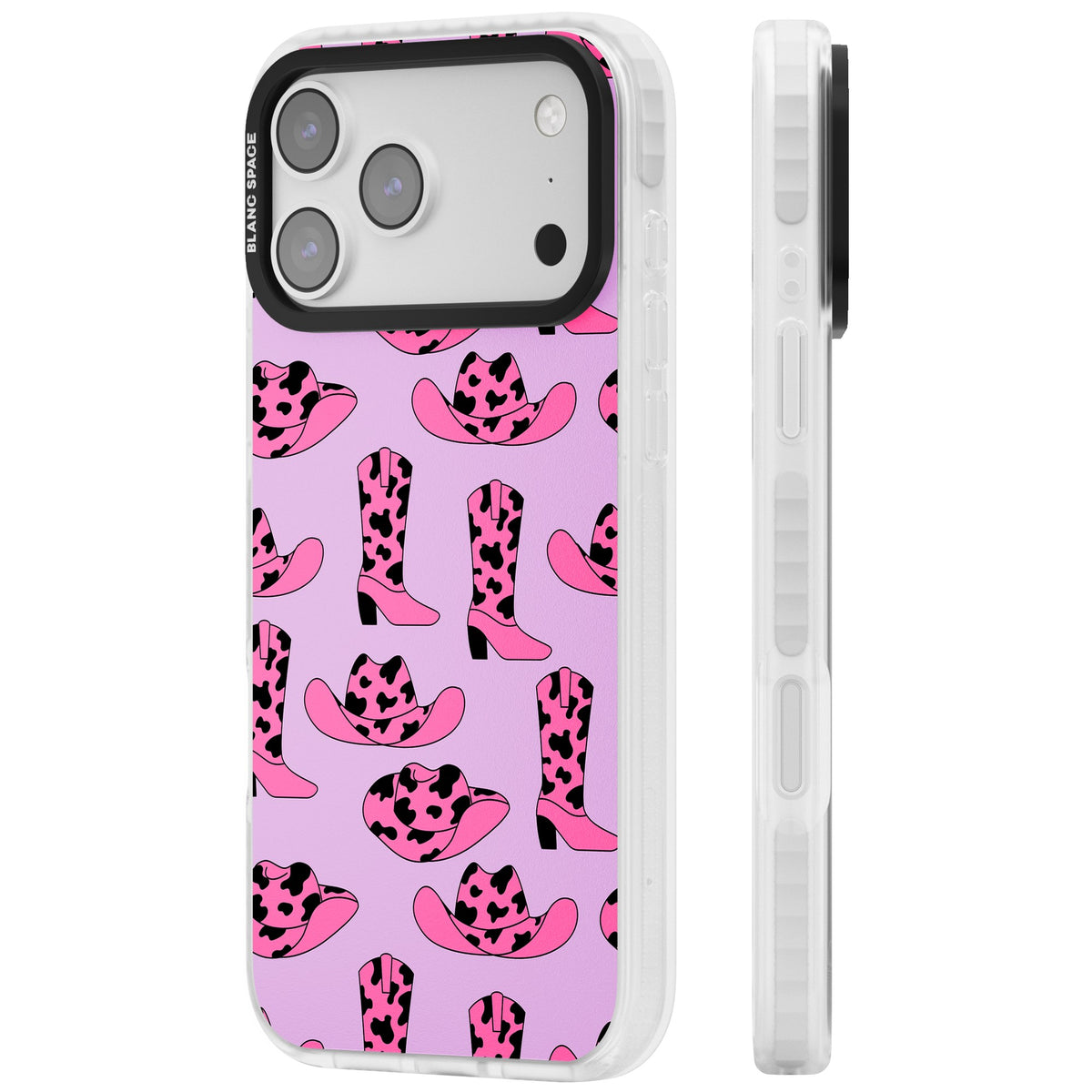 Cow Girl Pattern iPhone 17 Pro Max Impact Clear Phone Case side