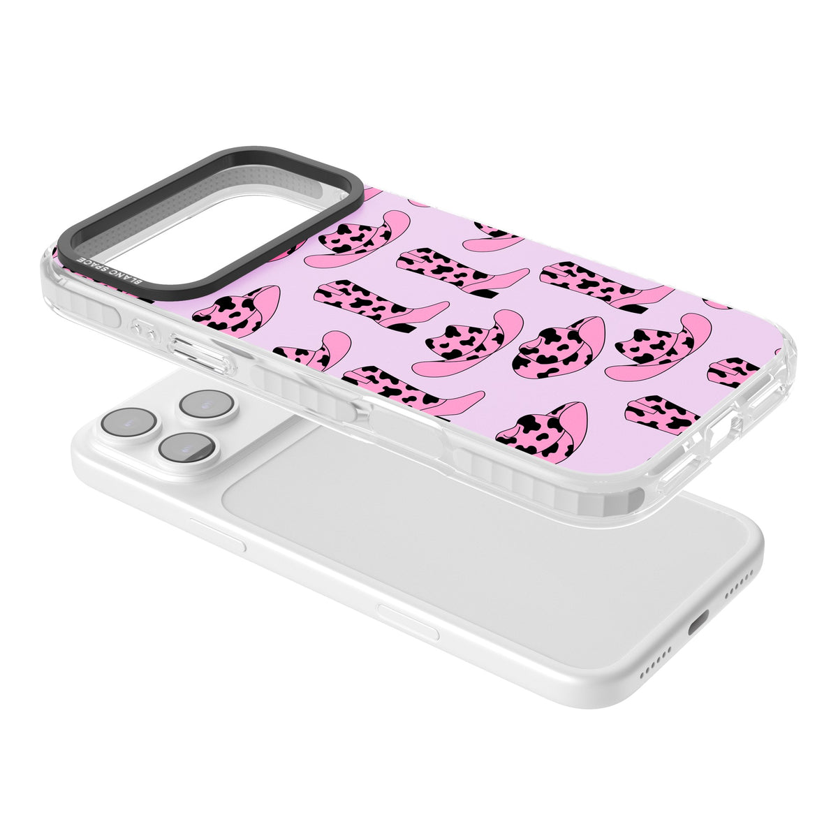 Cow Girl Pattern iPhone 17 Pro Max Impact Clear Phone Case angled