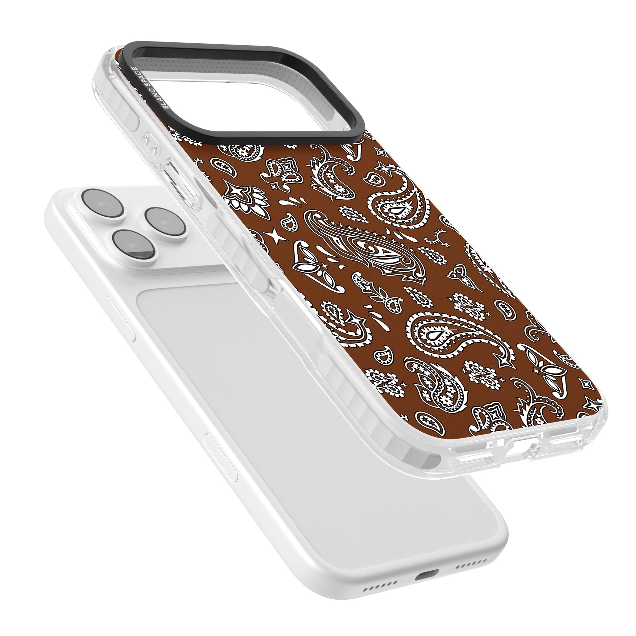 Brown Bandana iPhone 17 Pro Impact Clear Phone Case Colours