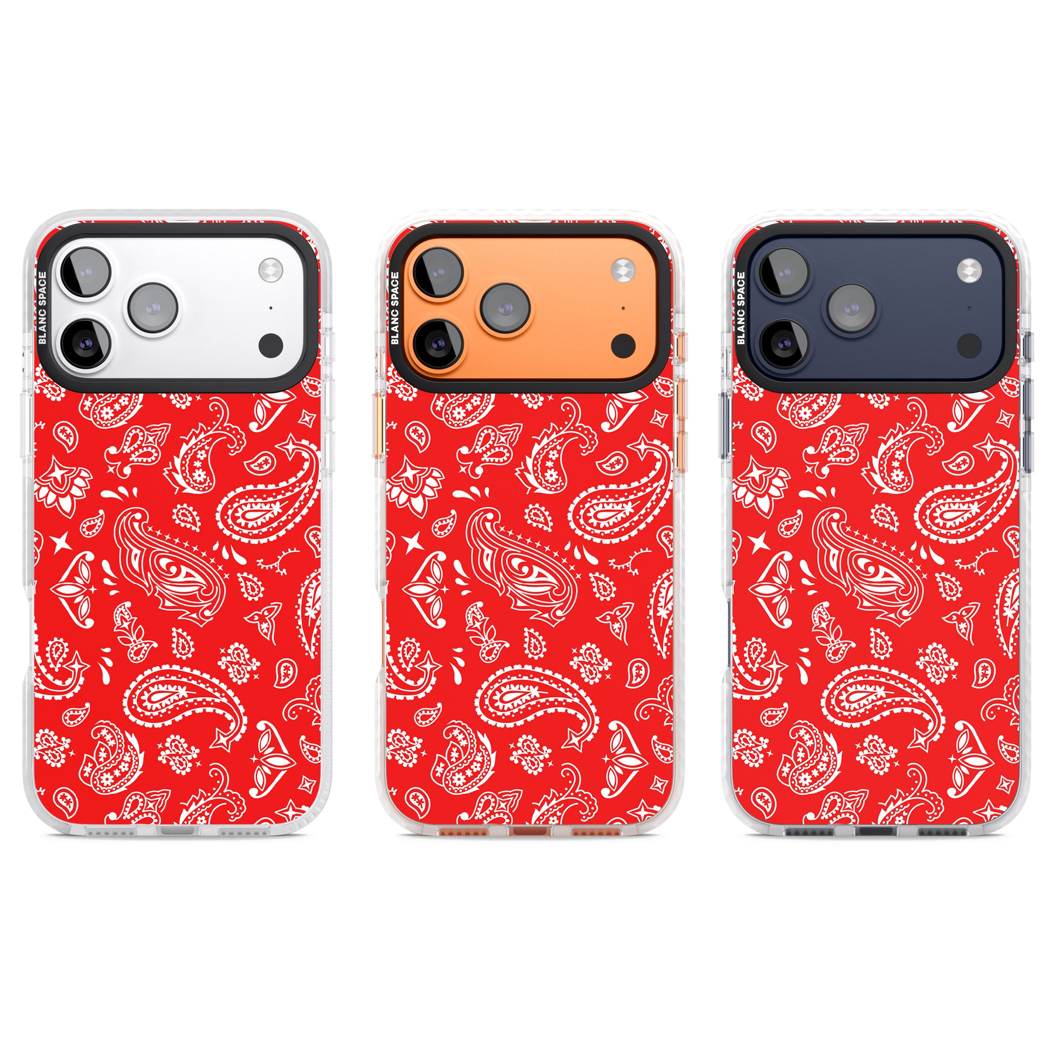Red Bandana iPhone 17 Pro Impact Clear Phone Case APT Impact Protection