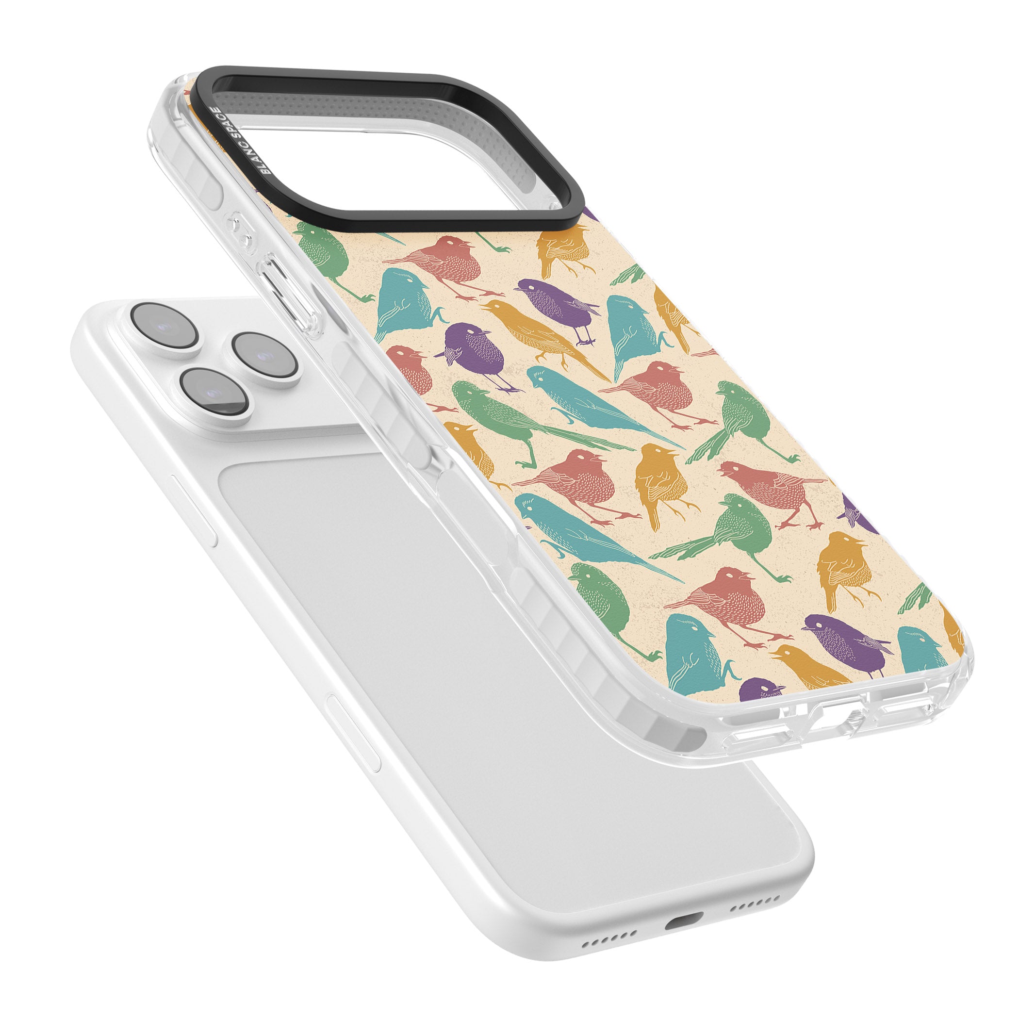 Colorful Feathered Friends iPhone 17 Pro Impact Clear Phone Case Colours