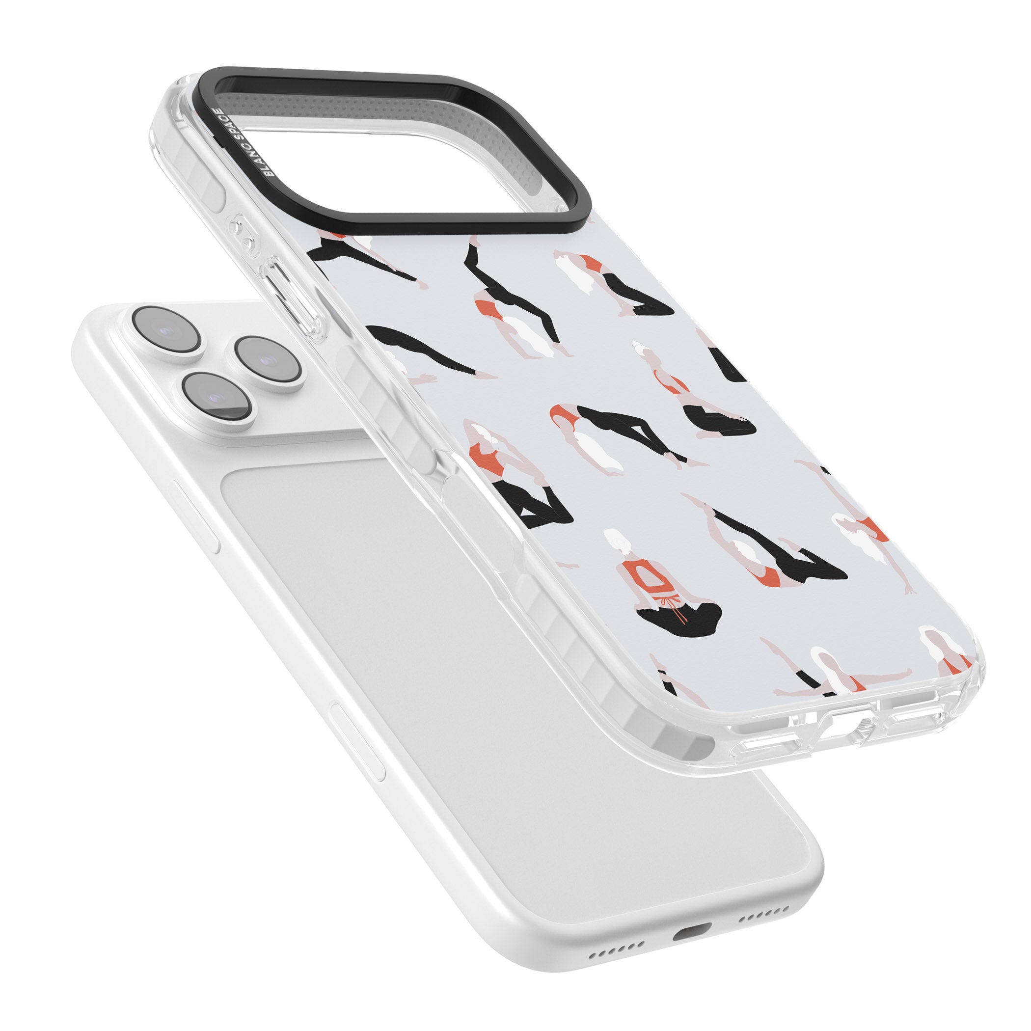 Yoga Poses Standard iPhone 17 Pro Impact Clear Phone Case Colours