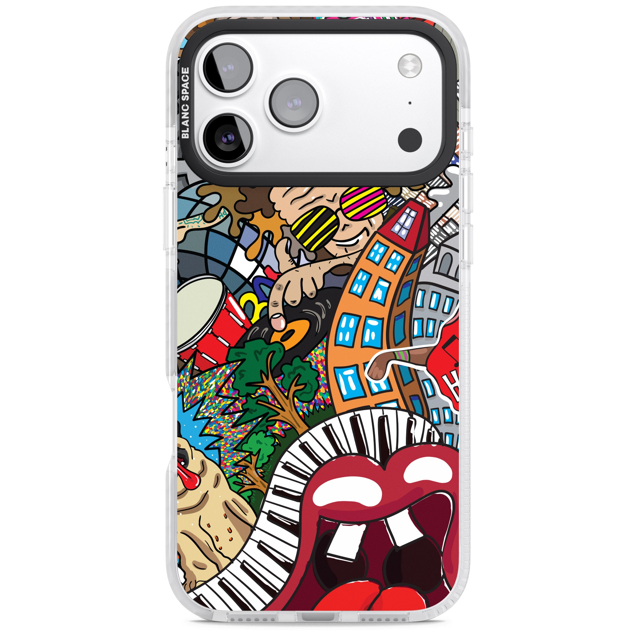 Funky Music City iPhone 17 Pro Impact Clear Phone Case