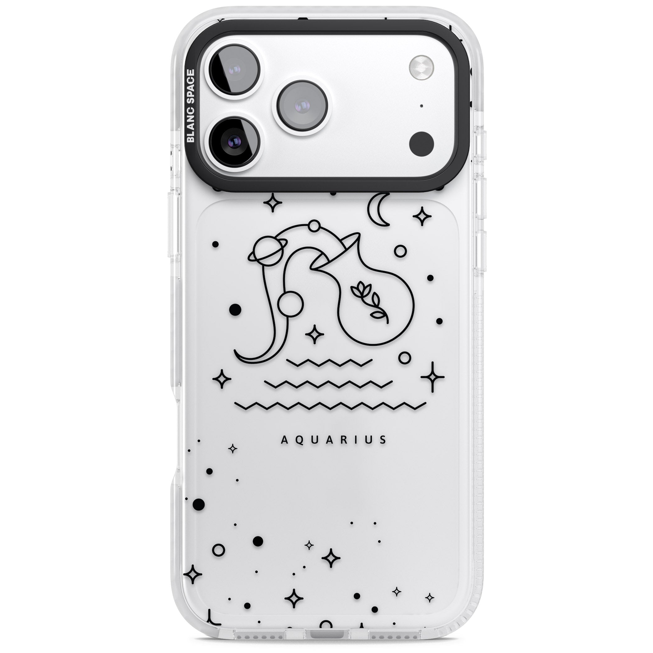 Aquarius Zodiac Symbol iPhone 17 Pro Impact Clear Phone Case