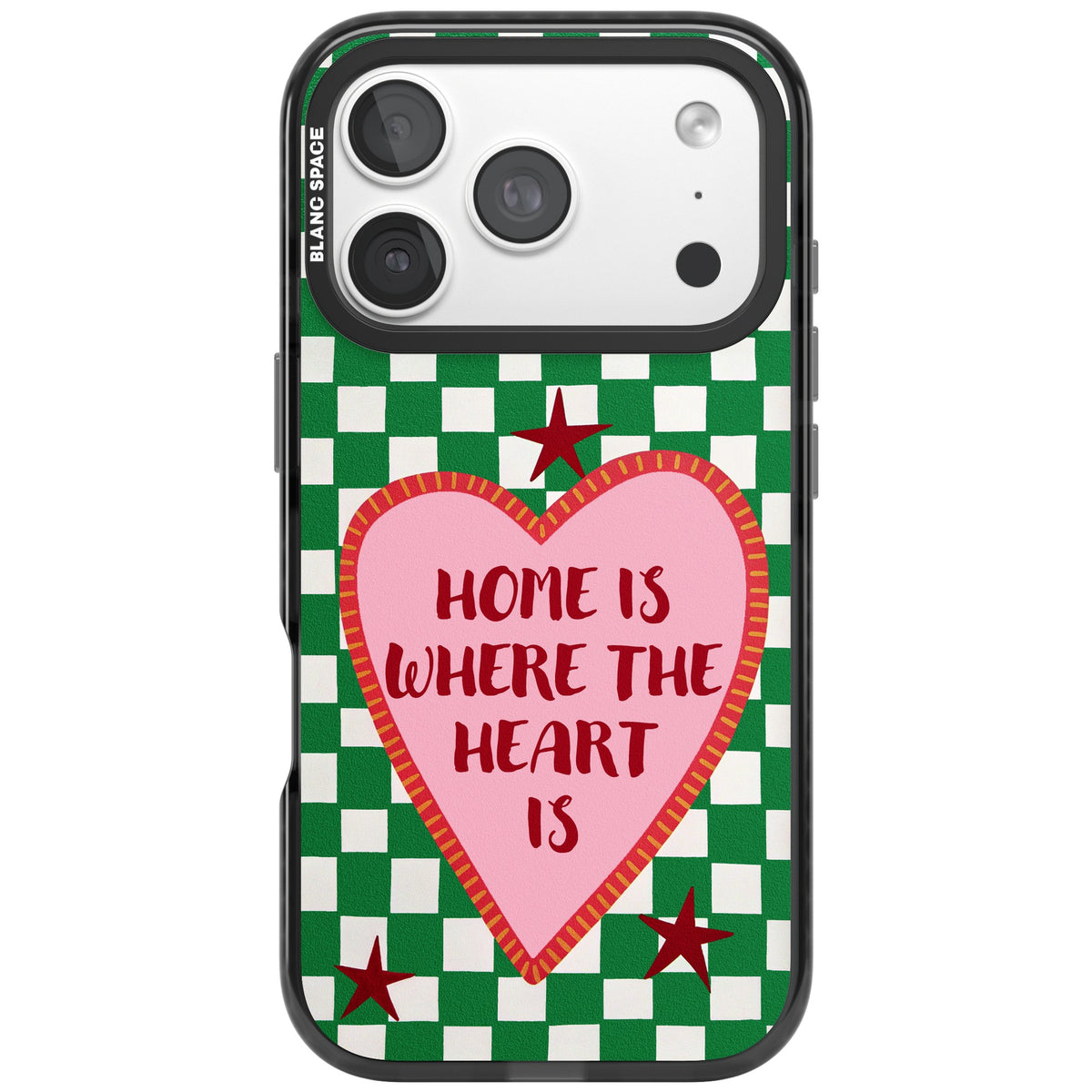Home Is Where The Heart Is iPhone 18 Pro Impact Black Phone Case front