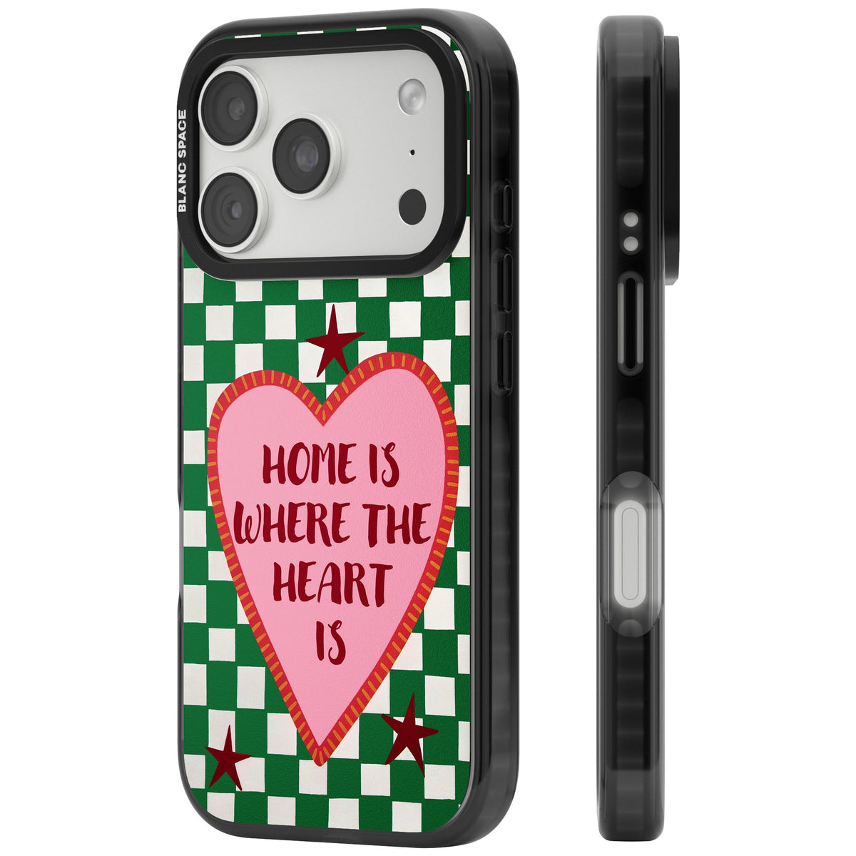 Home Is Where The Heart Is iPhone 18 Pro Impact Black Phone Case side