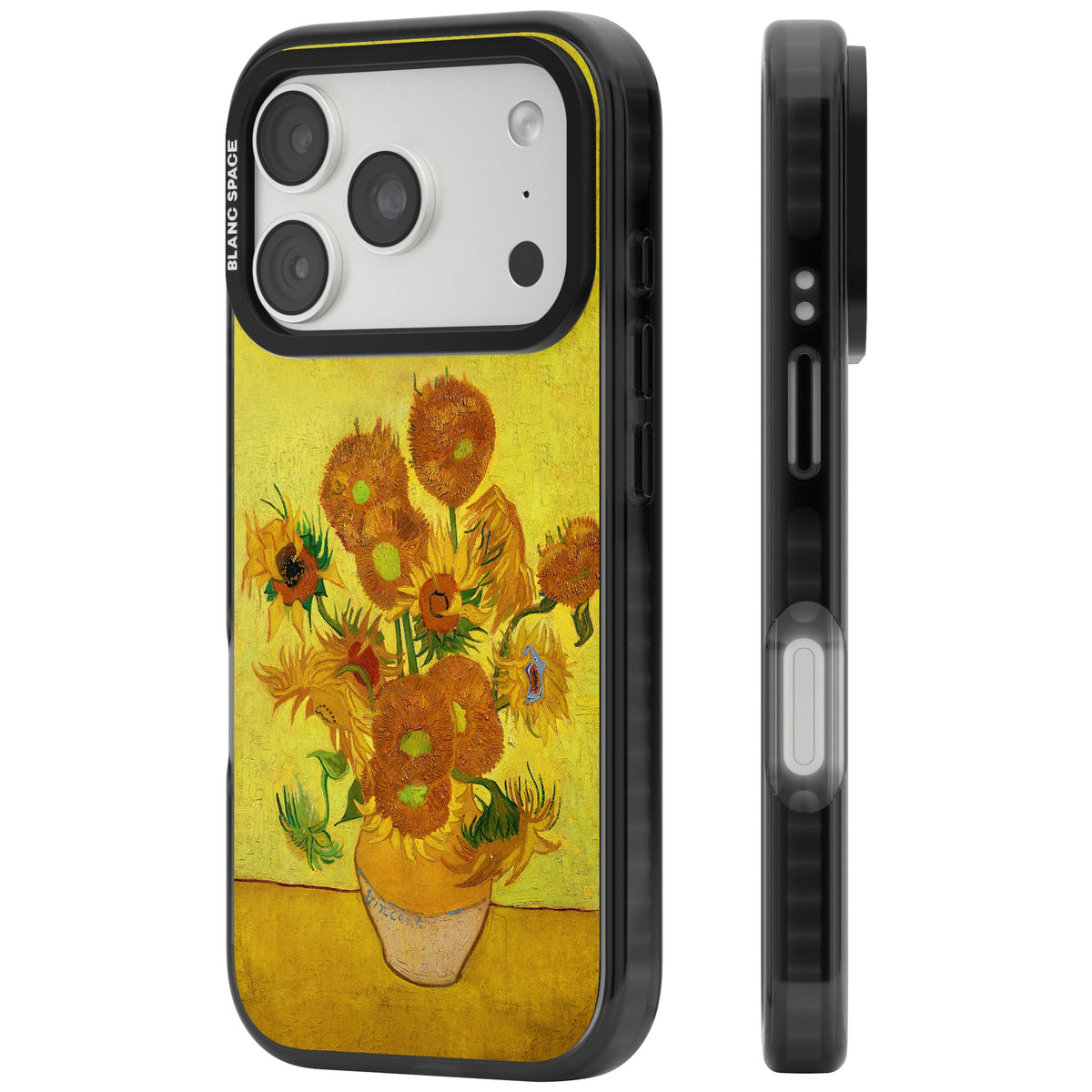 Sunflowers iPhone 18 Pro Impact Black Phone Case side