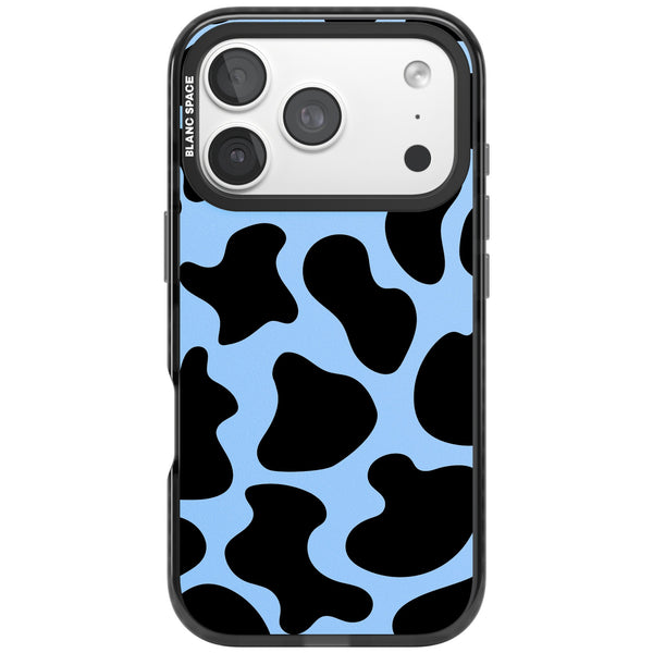 Blue And Black Cow Print