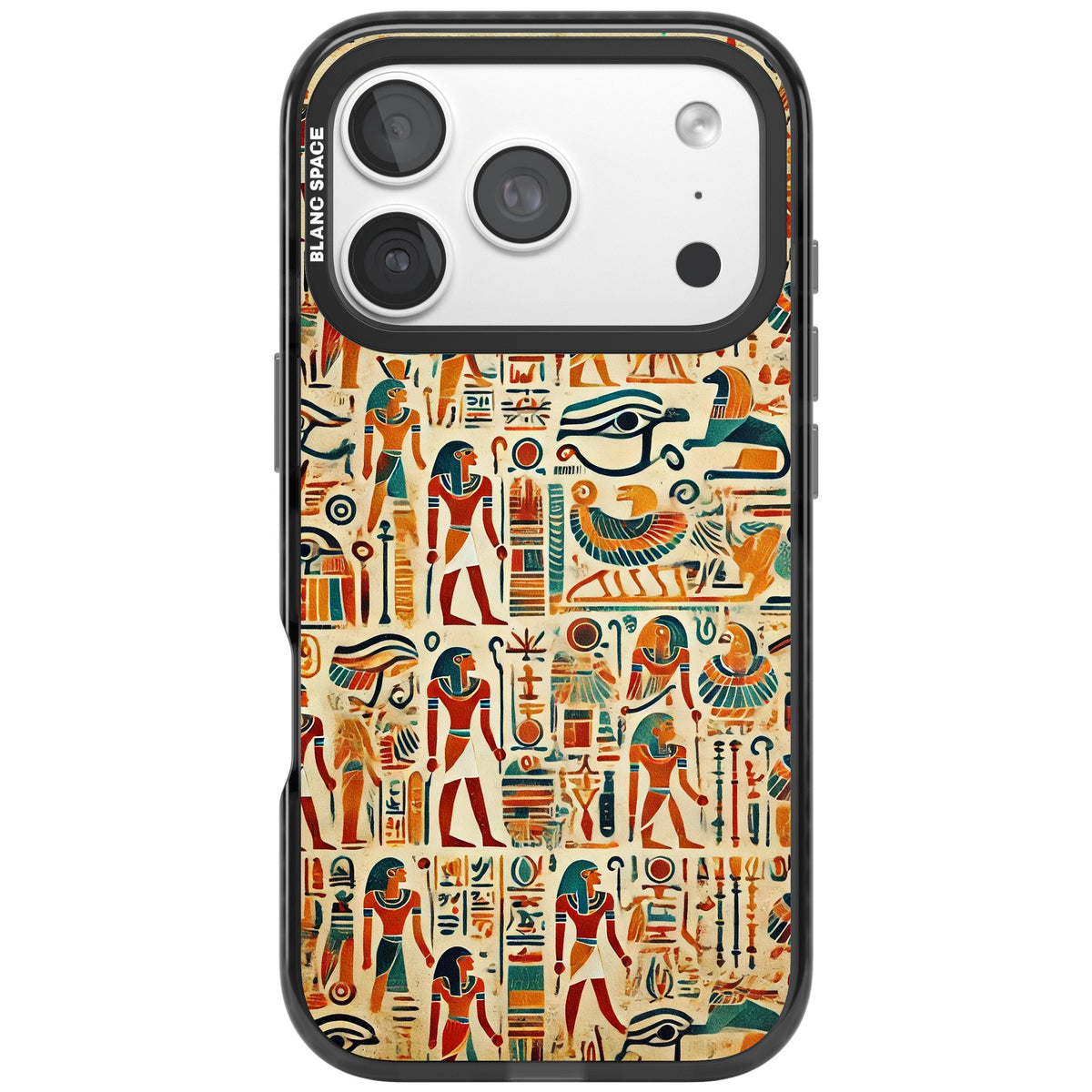 Egyptian Heiroglyphics iPhone 18 Pro Impact Black Phone Case front