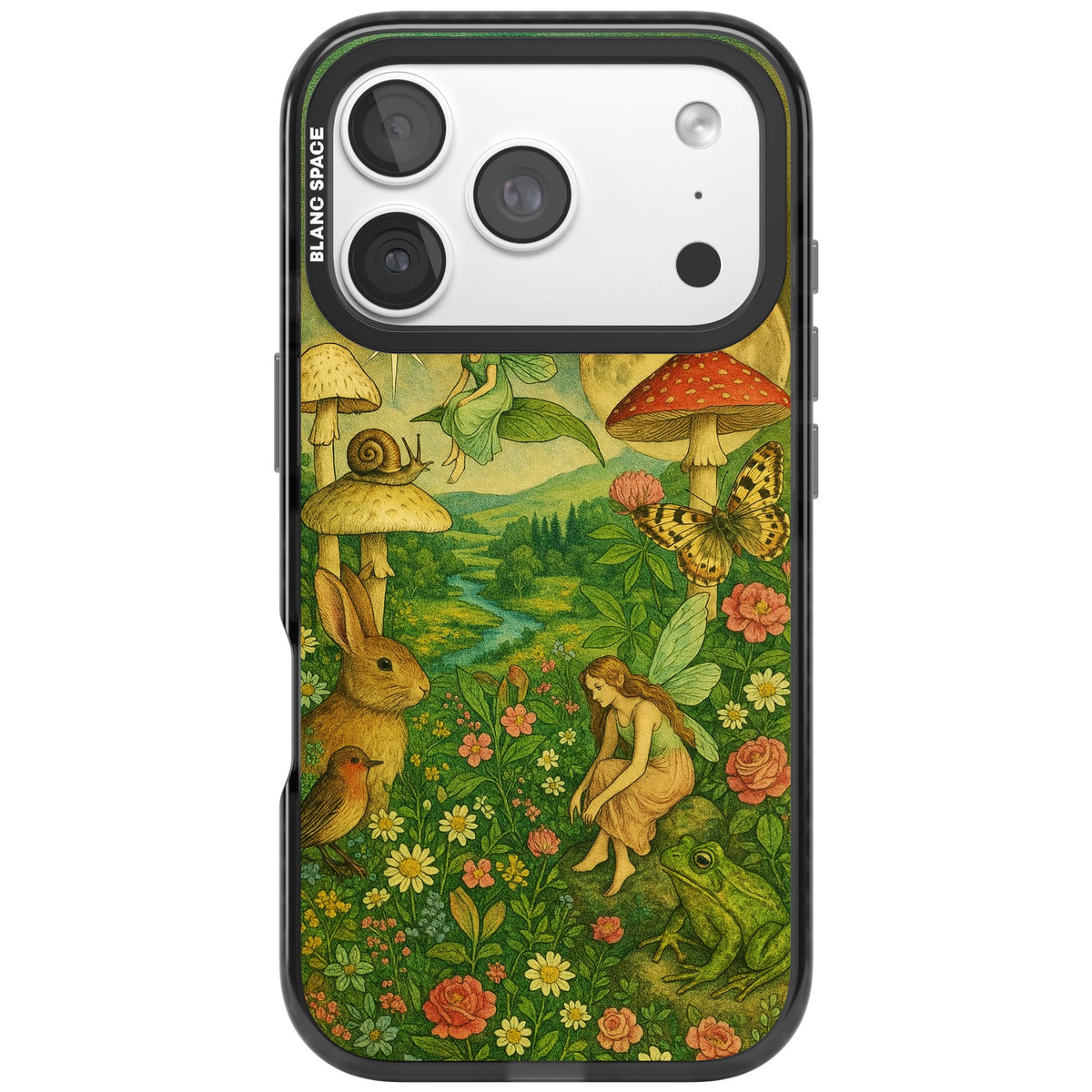 Fairies & Flowers iPhone 18 Pro Impact Black Phone Case front