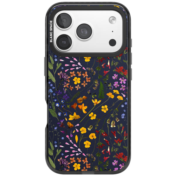 Wildflowers & Leaves In Navy