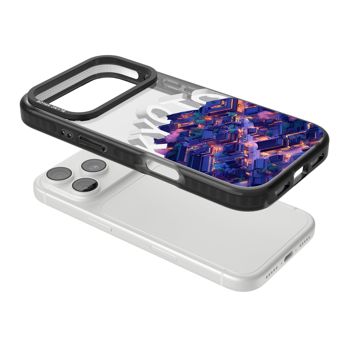 Kyoto iPhone 18 Pro Impact Black Phone Case angled