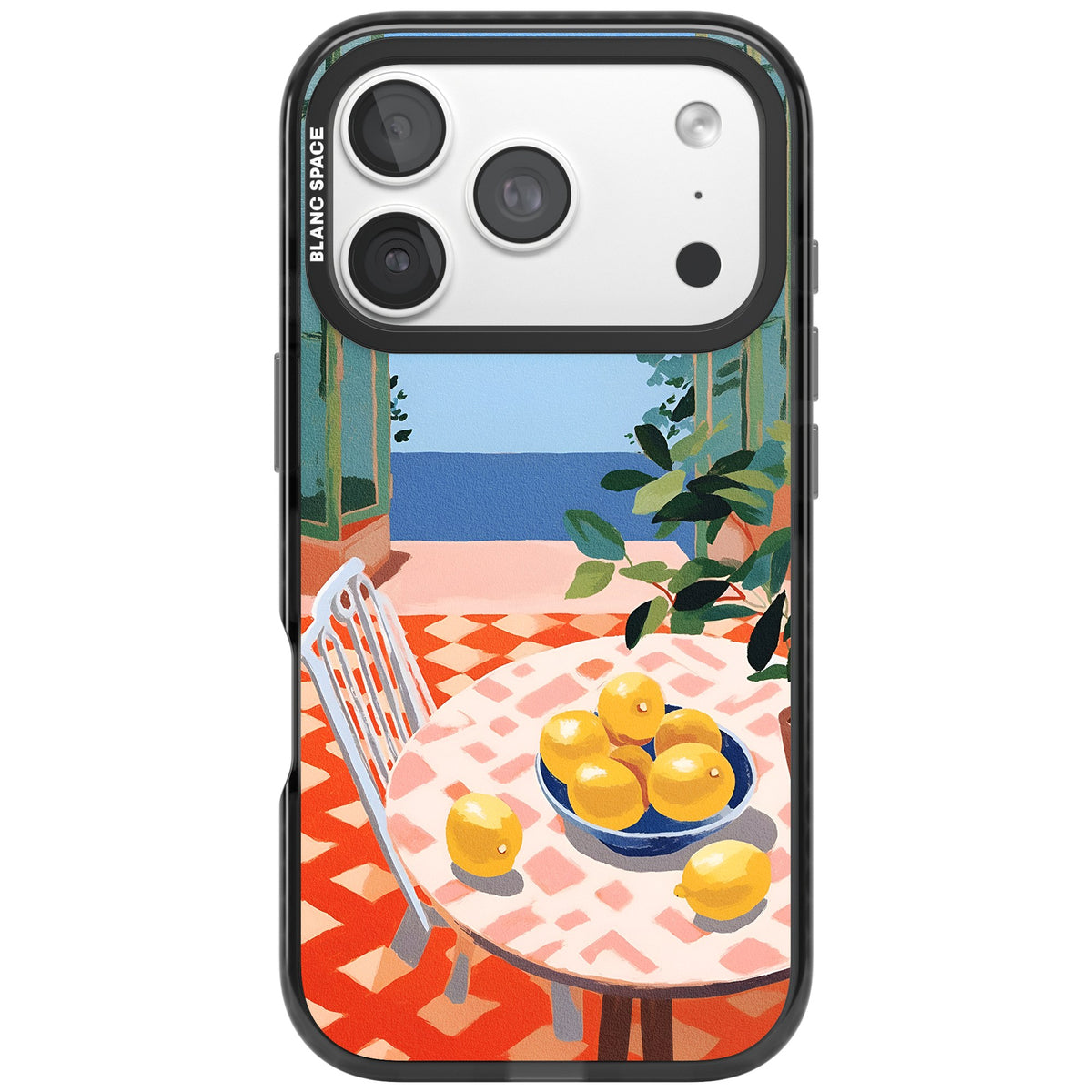 Seaside Lemons iPhone 18 Pro Impact Black Phone Case front