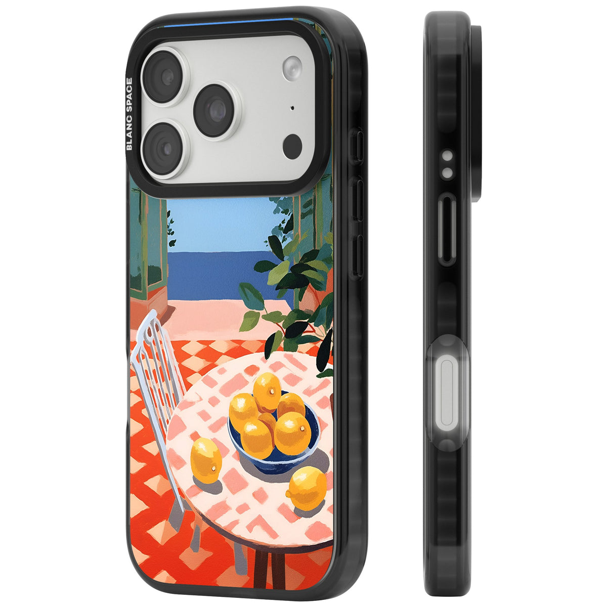 Seaside Lemons iPhone 18 Pro Impact Black Phone Case side