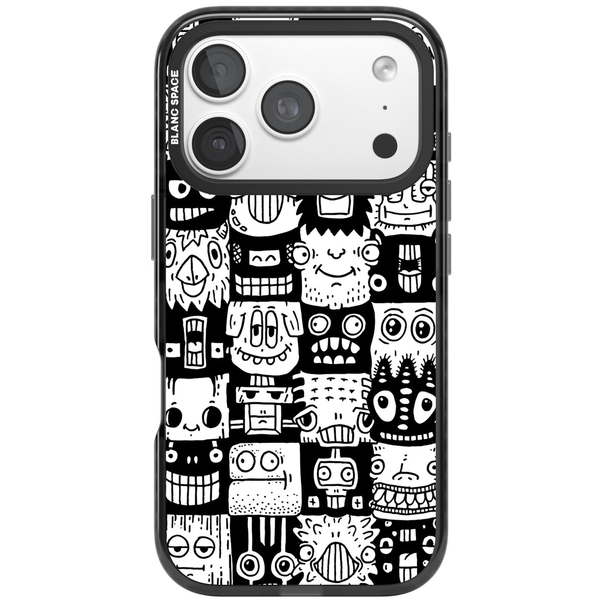 Checkerboard Heads iPhone 18 Pro Impact Black Phone Case front