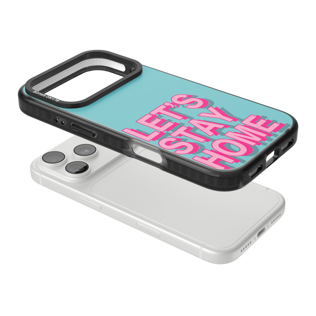 Let'S Stay Home iPhone 18 Pro Impact Black Phone Case angled