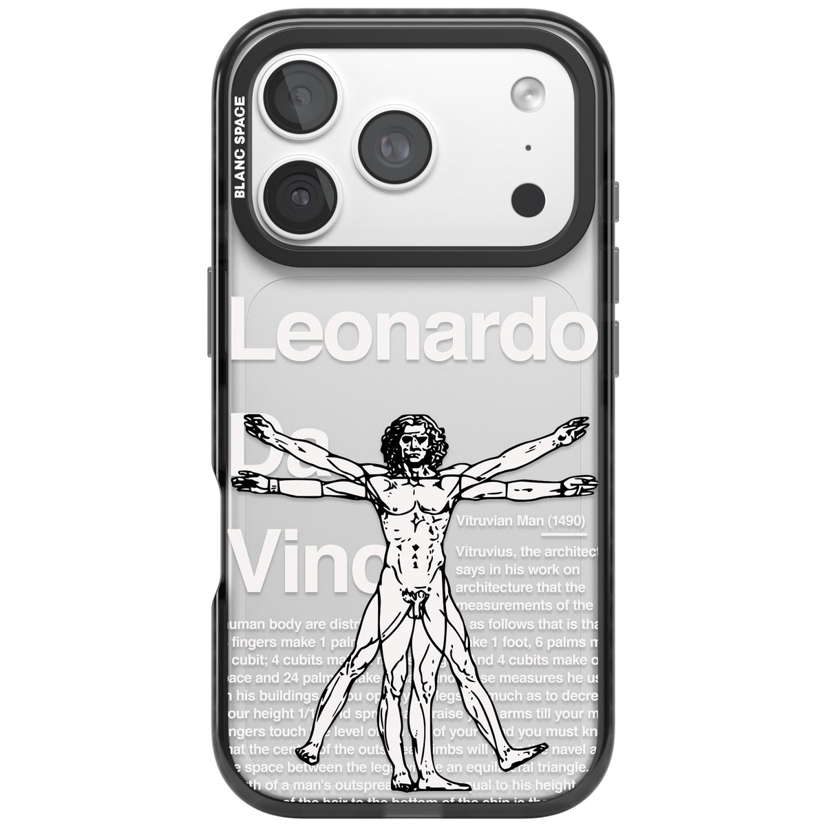 Vitruvian Man iPhone 18 Pro Impact Black Phone Case front