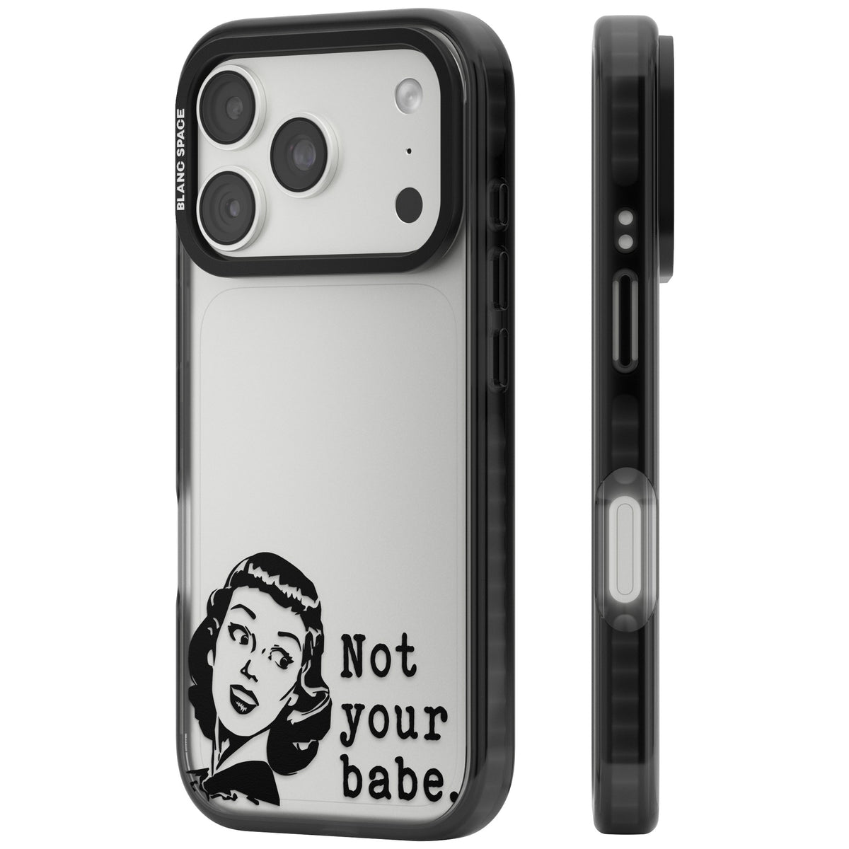 Not Your Babe iPhone 18 Pro Impact Black Phone Case side