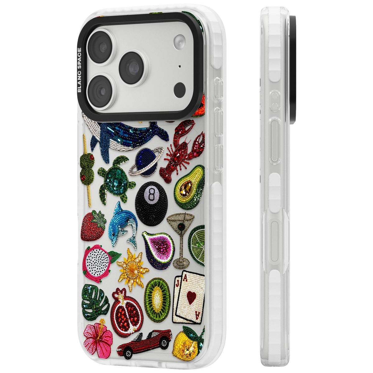 Beaded Mix iPhone 18 Pro Impact Clear Phone Case side
