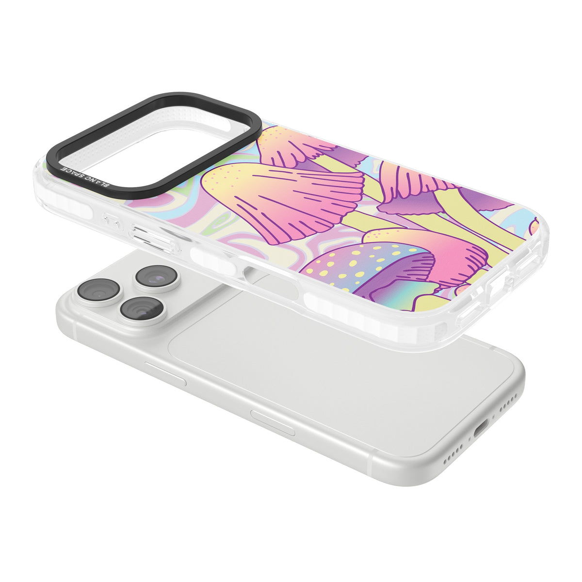 Shroomin' iPhone 18 Pro Impact Clear Phone Case angled