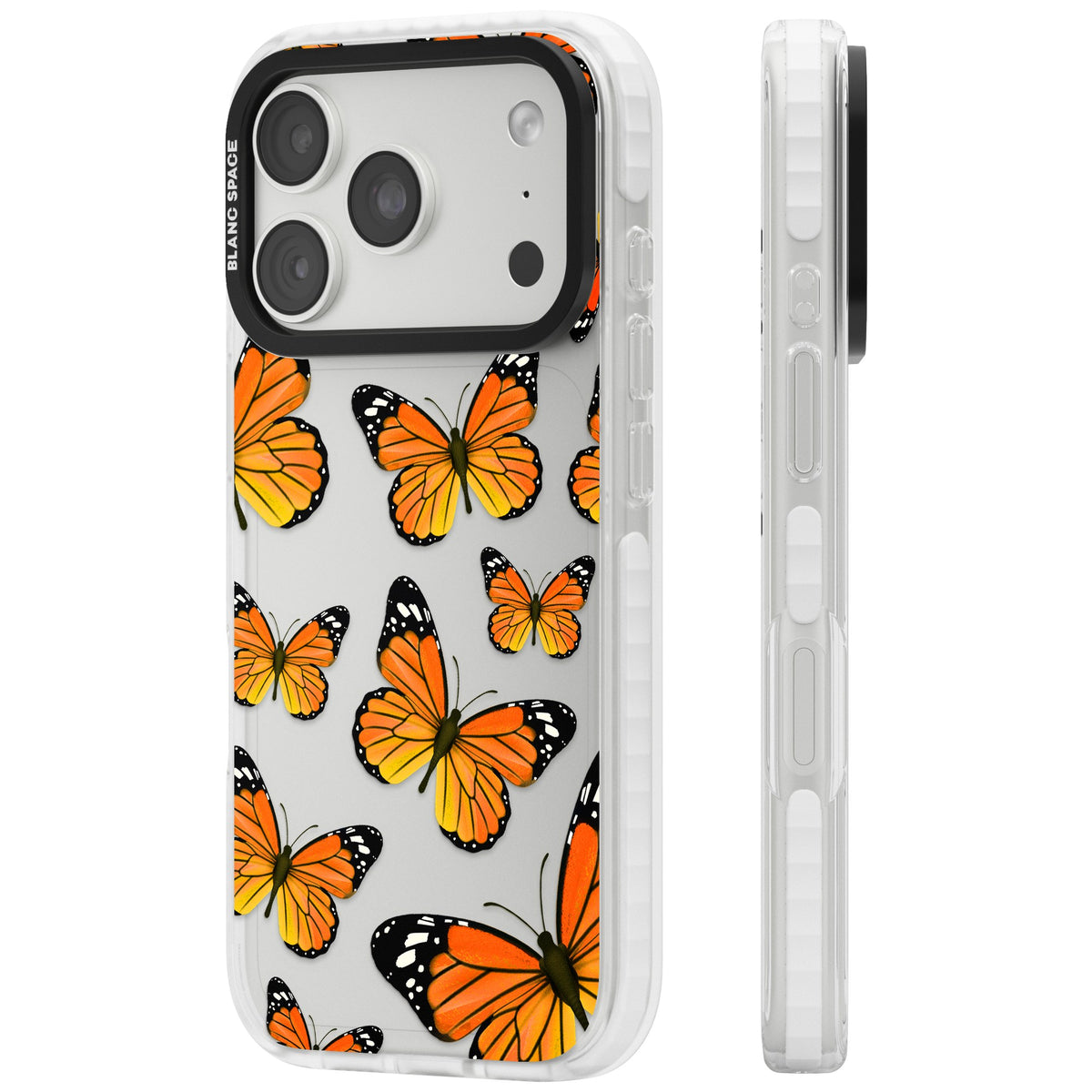 Sun Yellow Butterflies iPhone 18 Pro Impact Clear Phone Case side