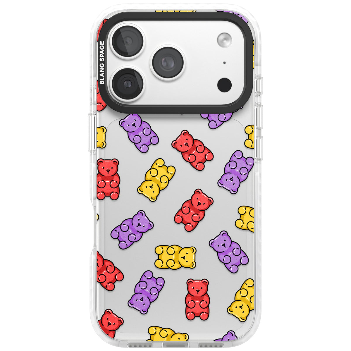 Gummy Bear Pattern iPhone 18 Pro Impact Clear Phone Case front