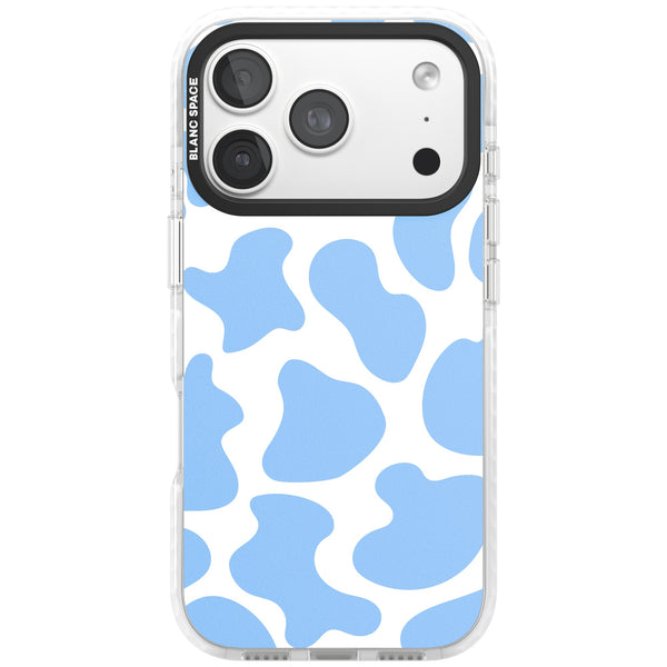 Blue And White Cow Print