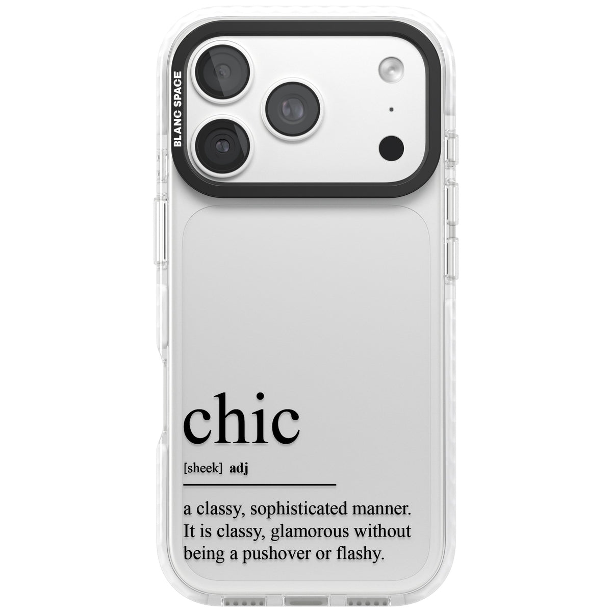 Chic iPhone 18 Pro Impact Clear Phone Case front