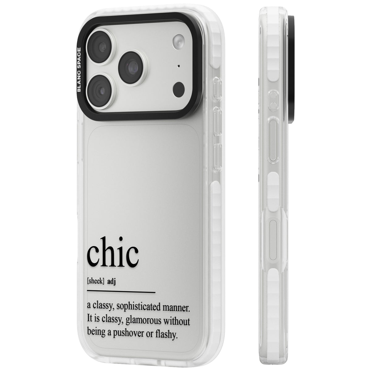 Chic iPhone 18 Pro Impact Clear Phone Case side