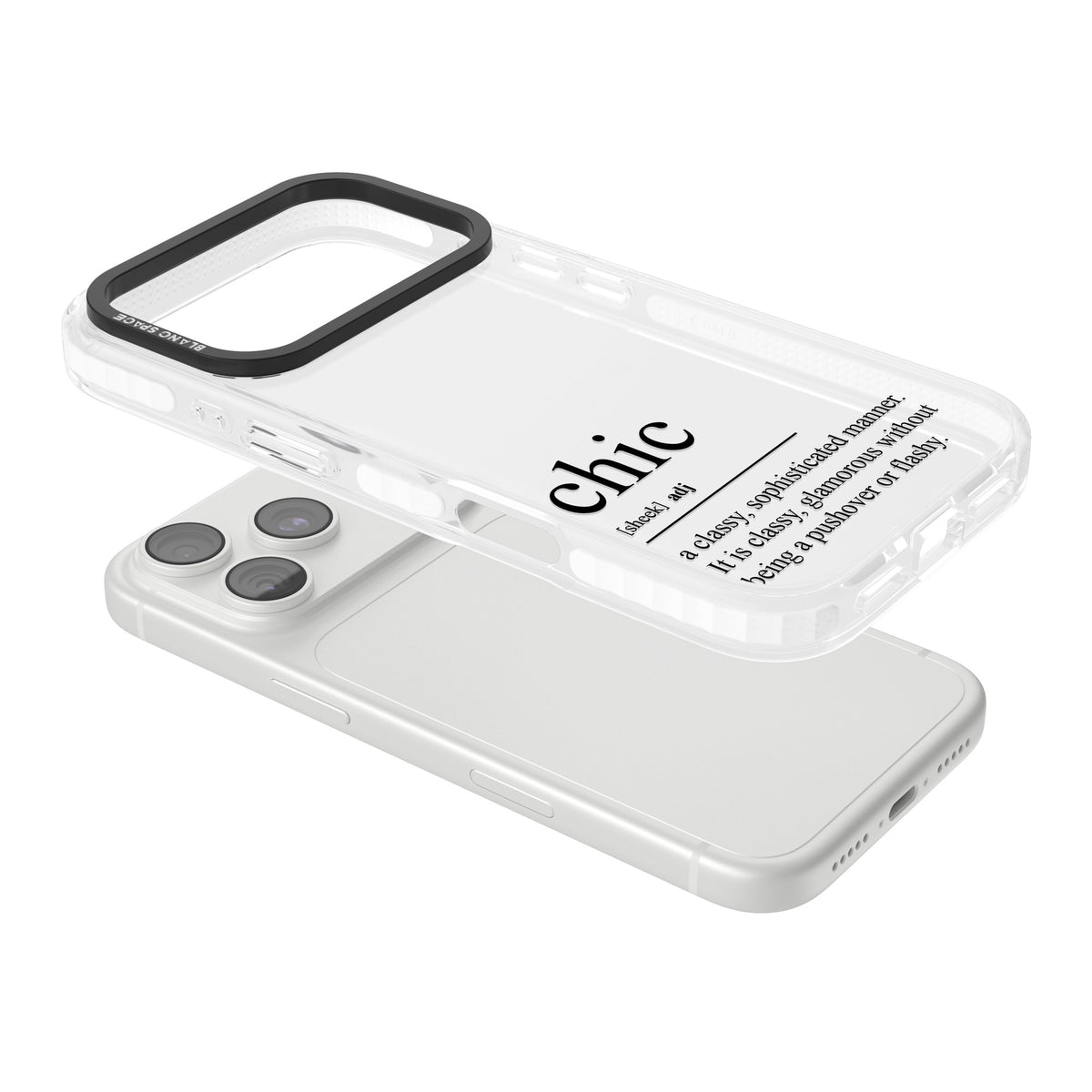 Chic iPhone 18 Pro Impact Clear Phone Case angled
