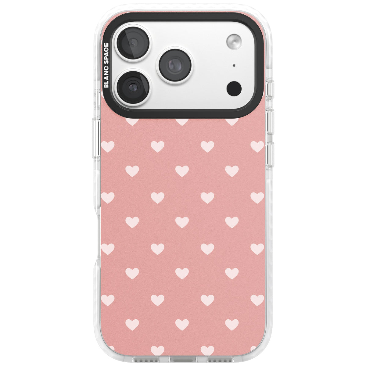 Small Heart Pattern: Pink iPhone 18 Pro Impact Clear Phone Case front