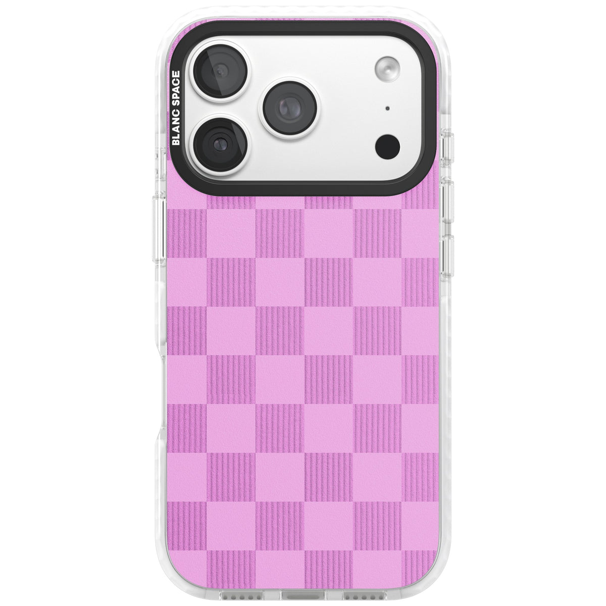 Bubblegum Checkered iPhone 18 Pro Impact Clear Phone Case front