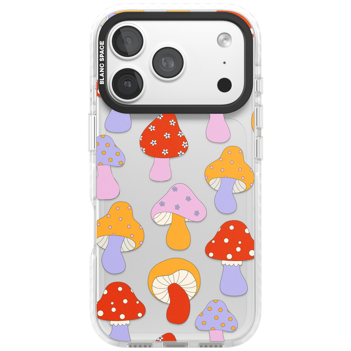 Happy Shrooms iPhone 18 Pro Impact Clear Phone Case front