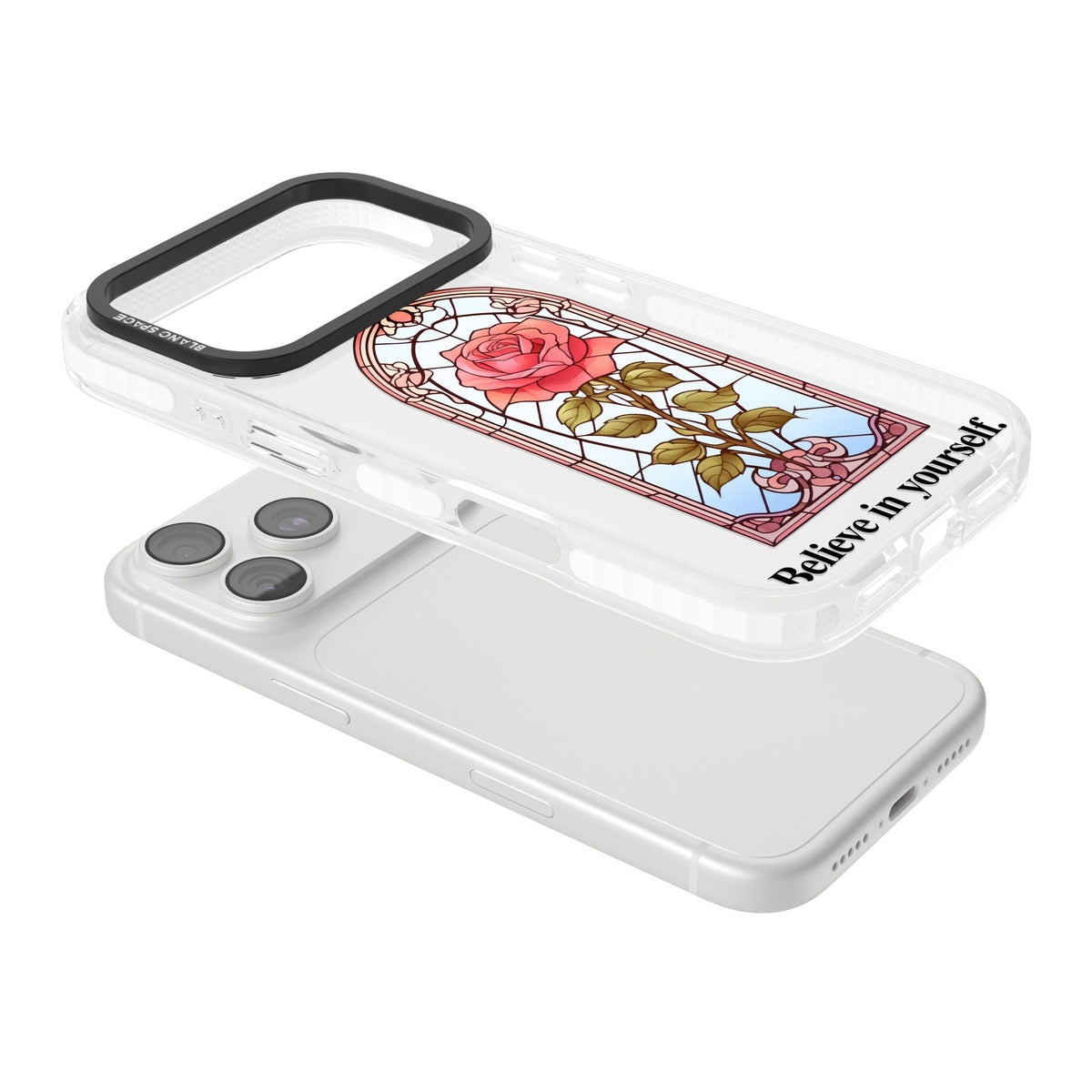 Believe In Yourself iPhone 18 Pro Impact Clear Phone Case angled