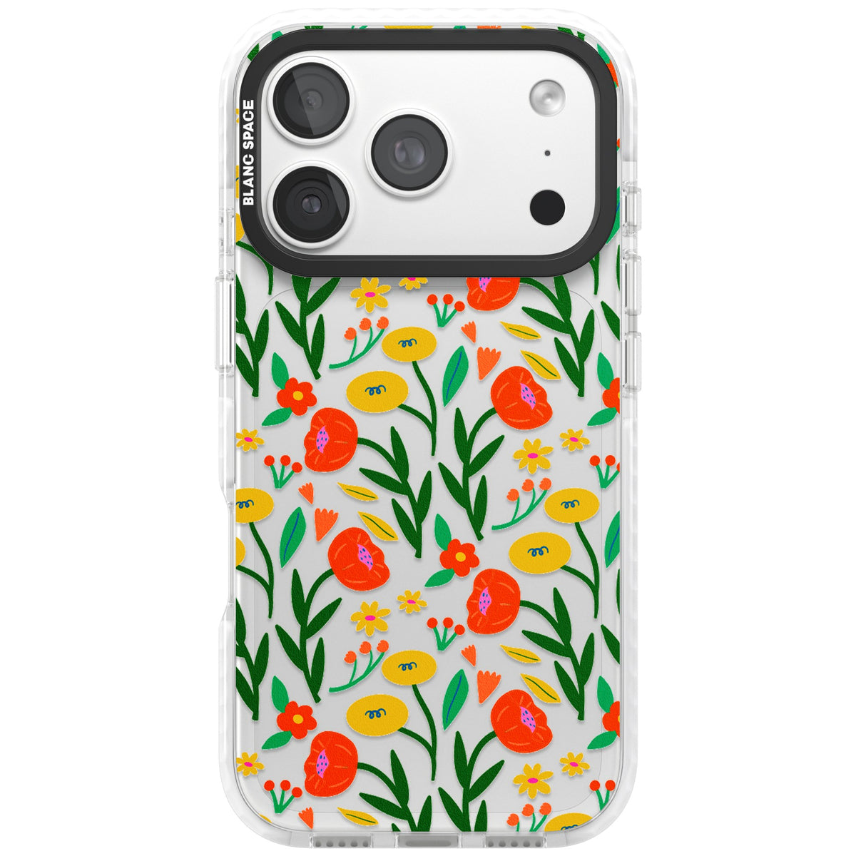 Summer Flower Fiesta iPhone 18 Pro Impact Clear Phone Case front